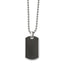 Chisel Stainless Steel Polished Black Carbon Fiber and Wood Inlay Reversible Dog Tag on a 22 in Ball Chain Necklace