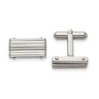 Stainless Steel Brushed & Polished Rectangle Cuff Links