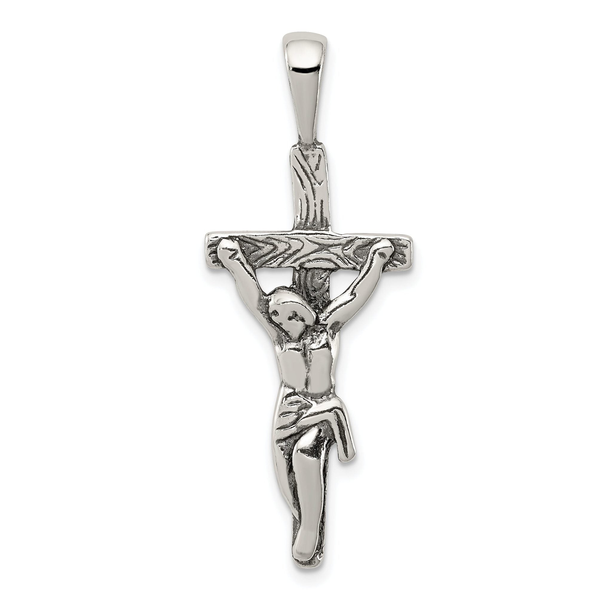 Sterling Silver 925 Polished Crucifix Pendant Antique Design Main image