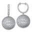 14k White Gold 13 7/8 carat Lab Grown Diamond VS+ F+ Pave Ball Complete Dangle Hoop Earrings