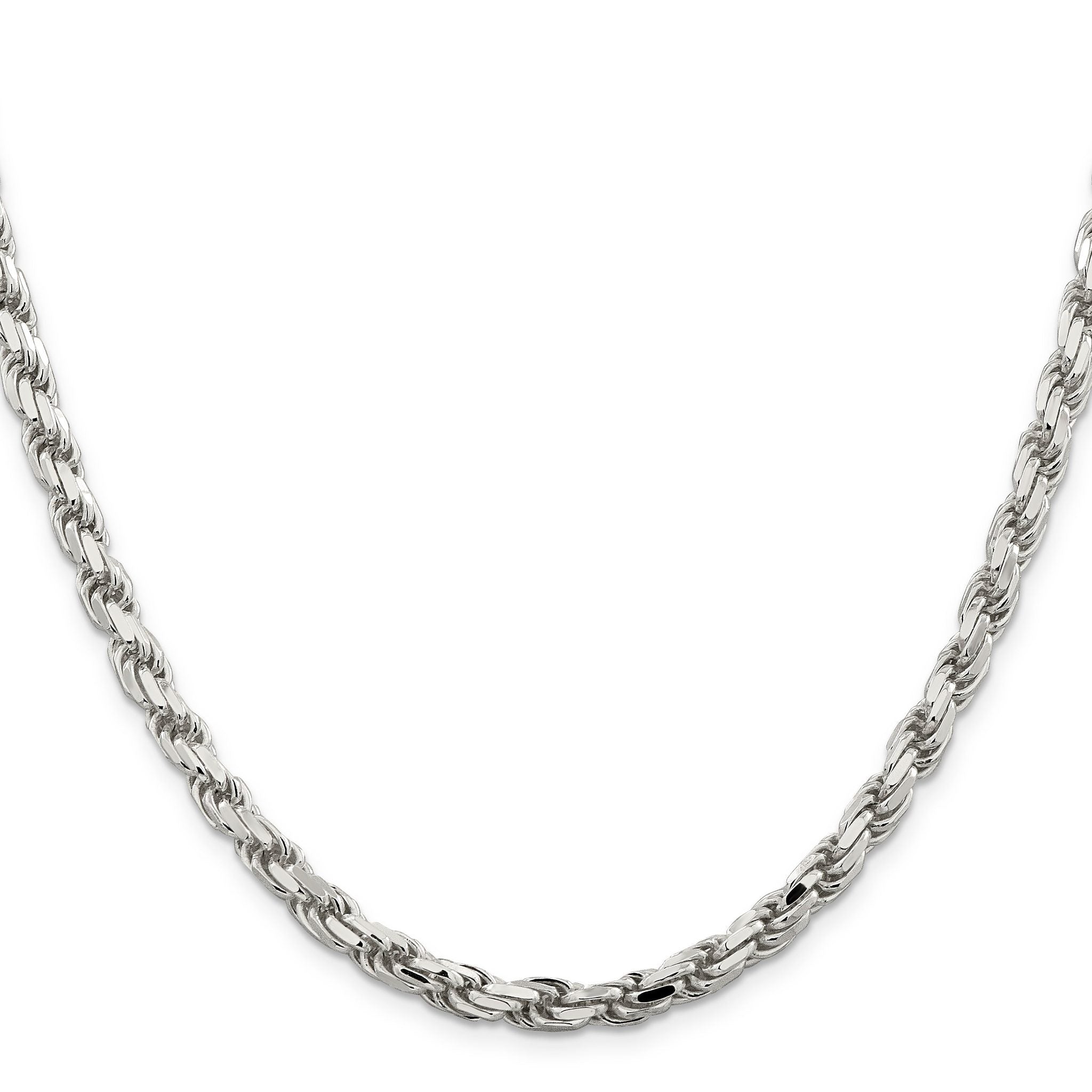 Diamond-Cut Rope Chain in Sterling Silver, 5.75mm