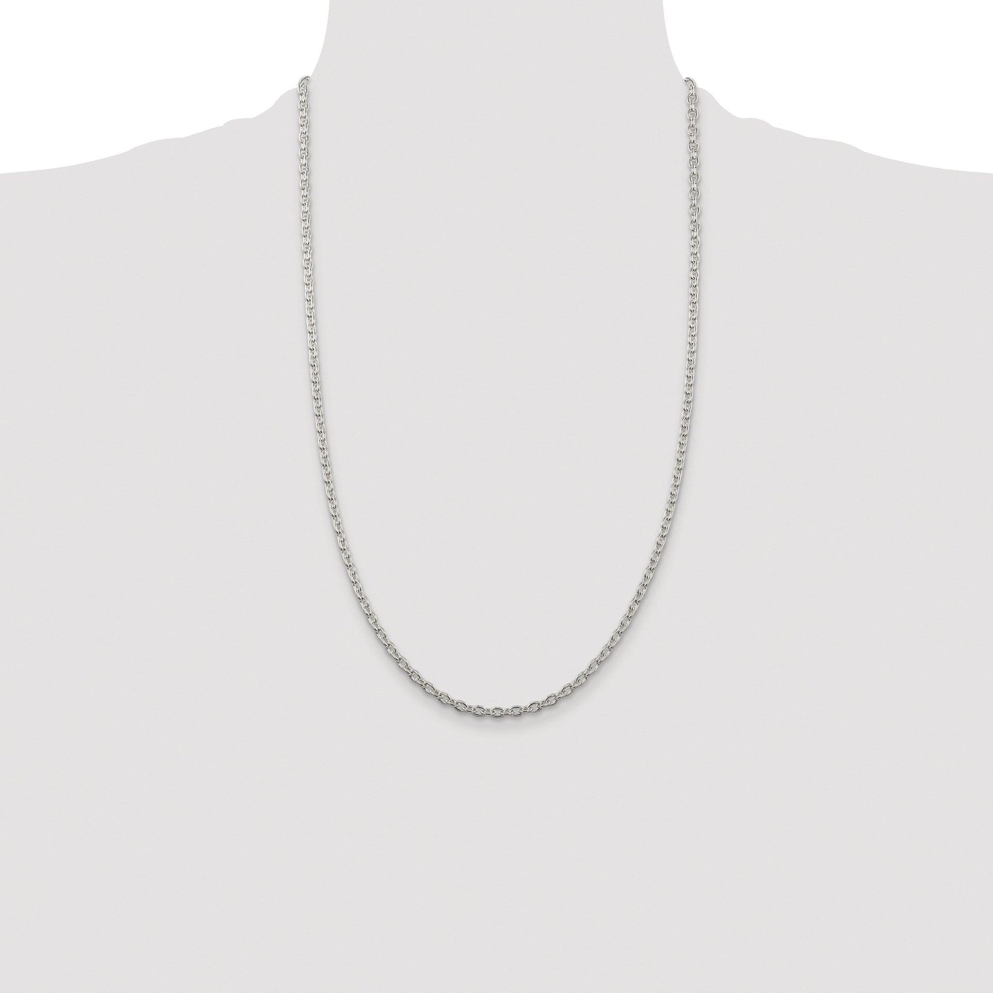 Cable Chain Necklace in Sterling Silver, 3.5mm