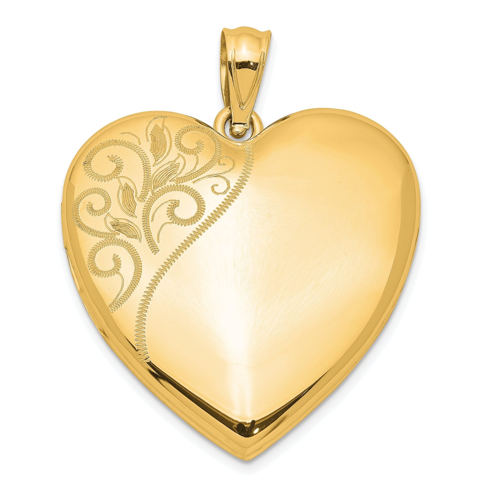Sterling Silver Gold-plated 24mm Polished Swirl Heart Locket Main image