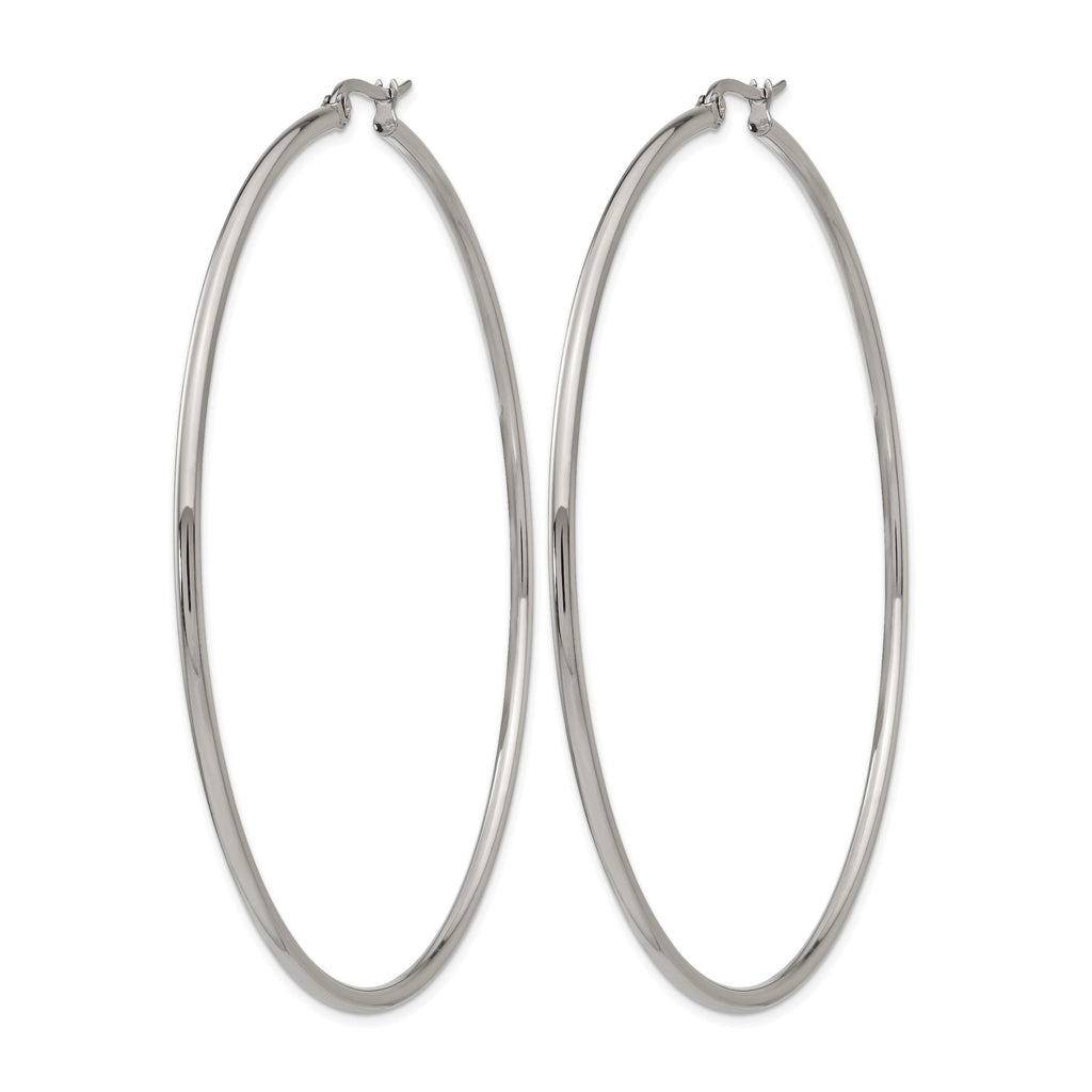 Stainless Steel Polished Hoop Earrings for Women