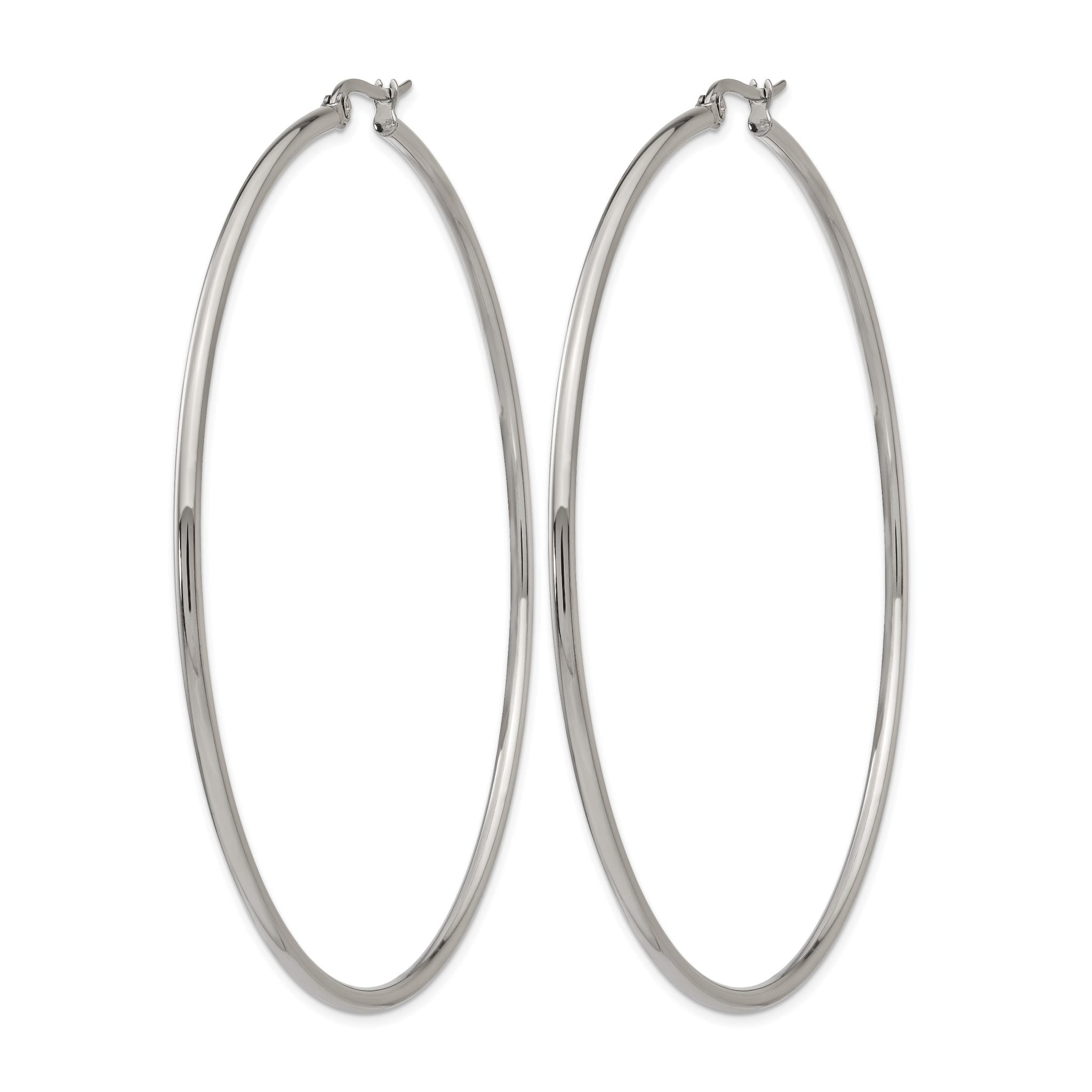 Stainless Steel Polished Hoop Earrings for Women