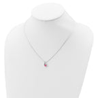 Sterling Silver 925 Pink CZ Necklace with Polished Snake Chain Elegance