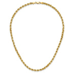 14K 7 inch 4mm Diamond-cut Rope with Lobster Clasp Chain