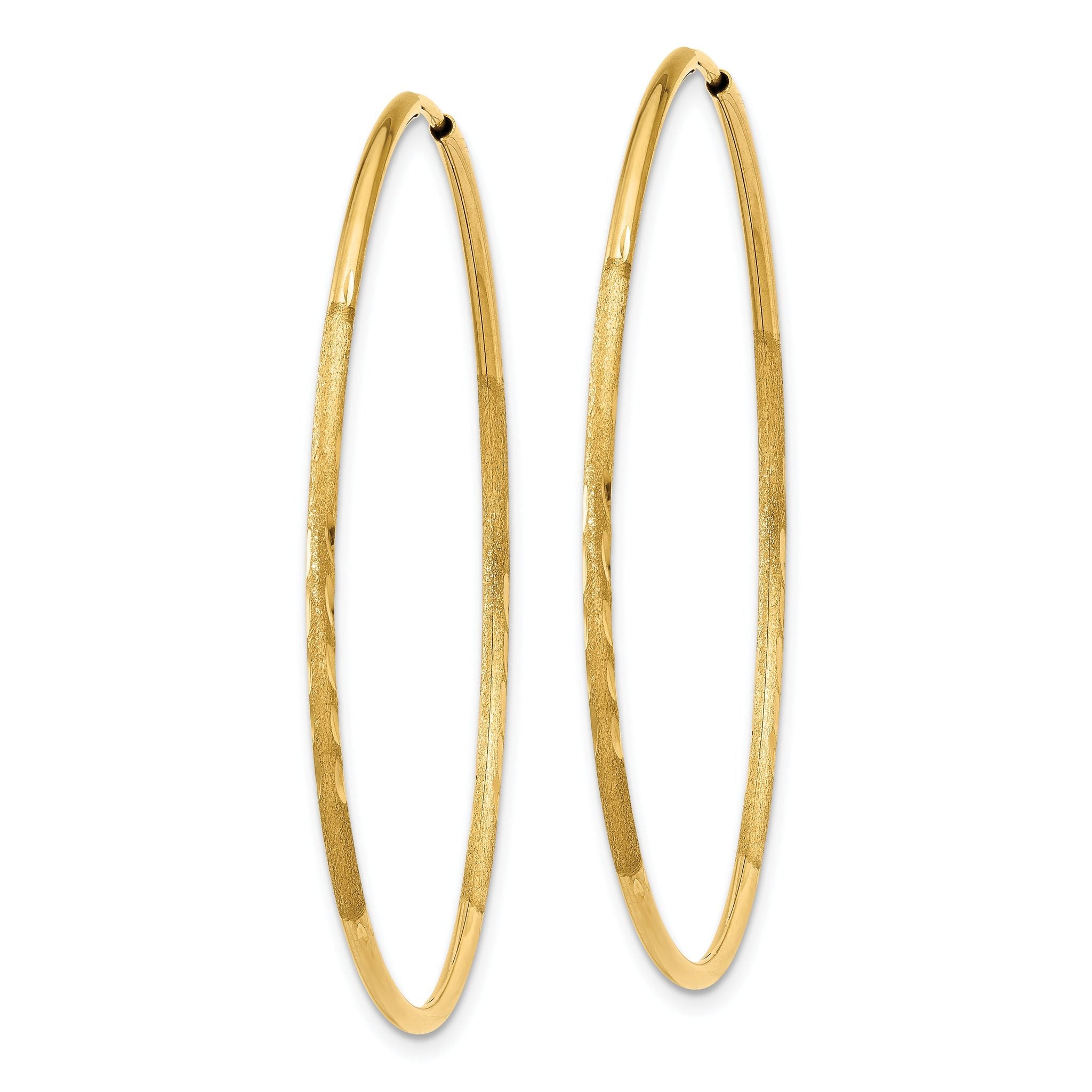 14k 1.25mm Diamond-cut Endless Hoop Earring Secondary image