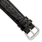 Alligator Grain Leather Watch Band in Black, 18mm
