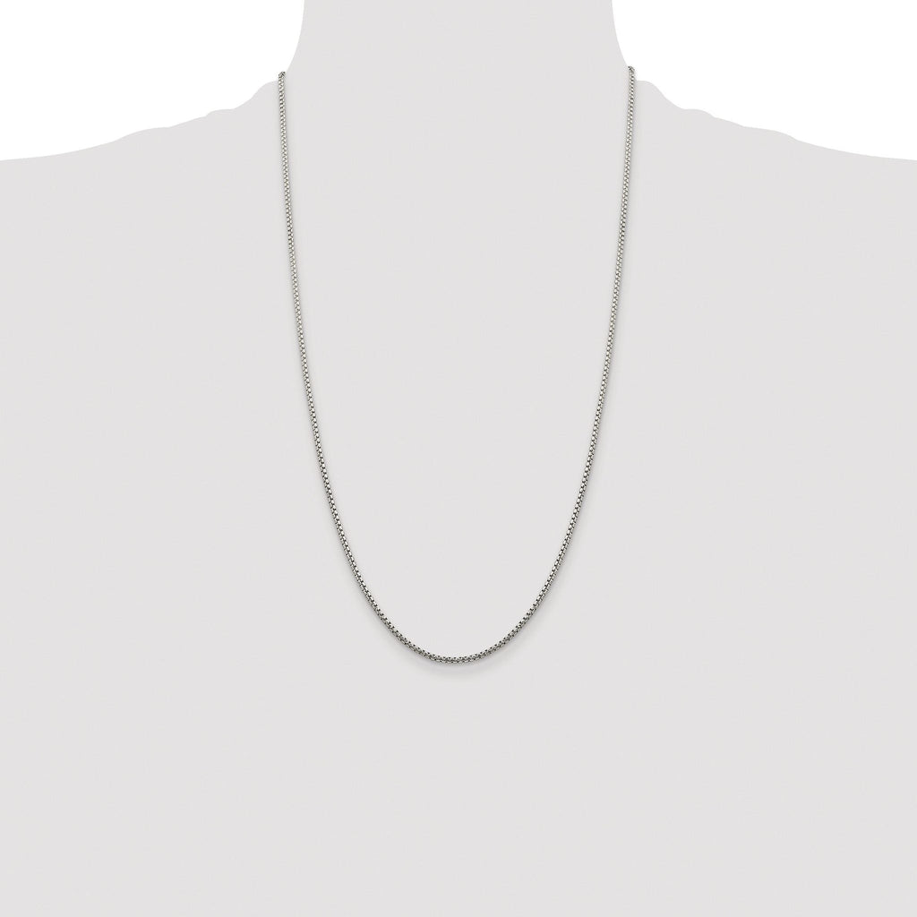 Diamond-Cut Round Box Chain Necklace in Sterling Silver