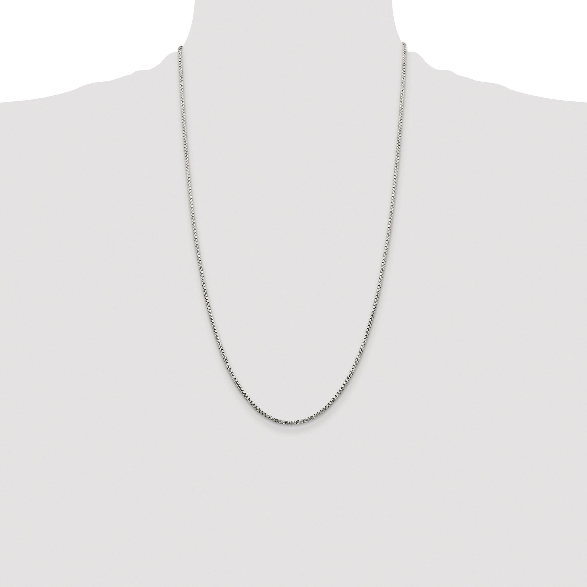 Diamond-Cut Round Box Chain Necklace in Sterling Silver