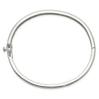 Sterling Silver Rhodium-plated Clear CZ Oval Hinged Bangle Bracelet
