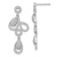 Sophia Jewelers Sterling Silver CZ Dangle Earrings with Polished Rhodium Finish