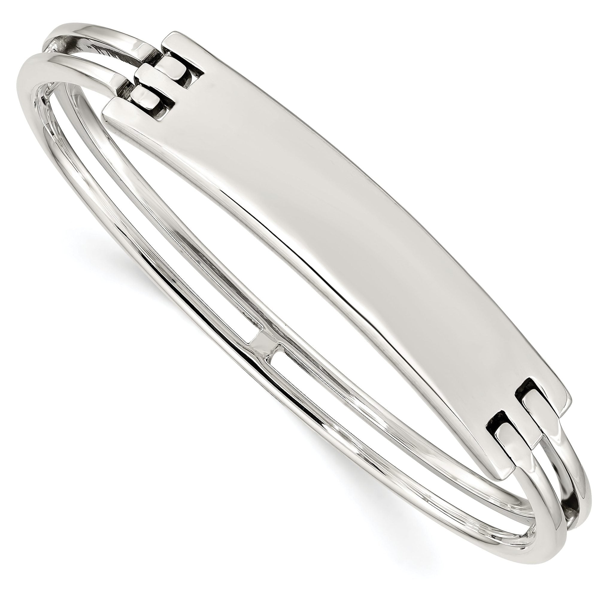 Sophia Jewelers Women's Polished Sterling Silver 925 Hinged Bangle Bracelet
