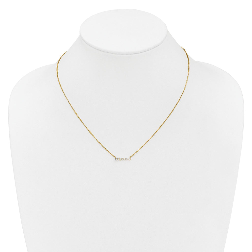 14k 1/4 carat Lab Grown Diamond VS/SI+ G+ Complete 18 inch Bar Necklace