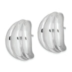 Sterling Silver Polished Rhodium Plated Hollow Post Earrings