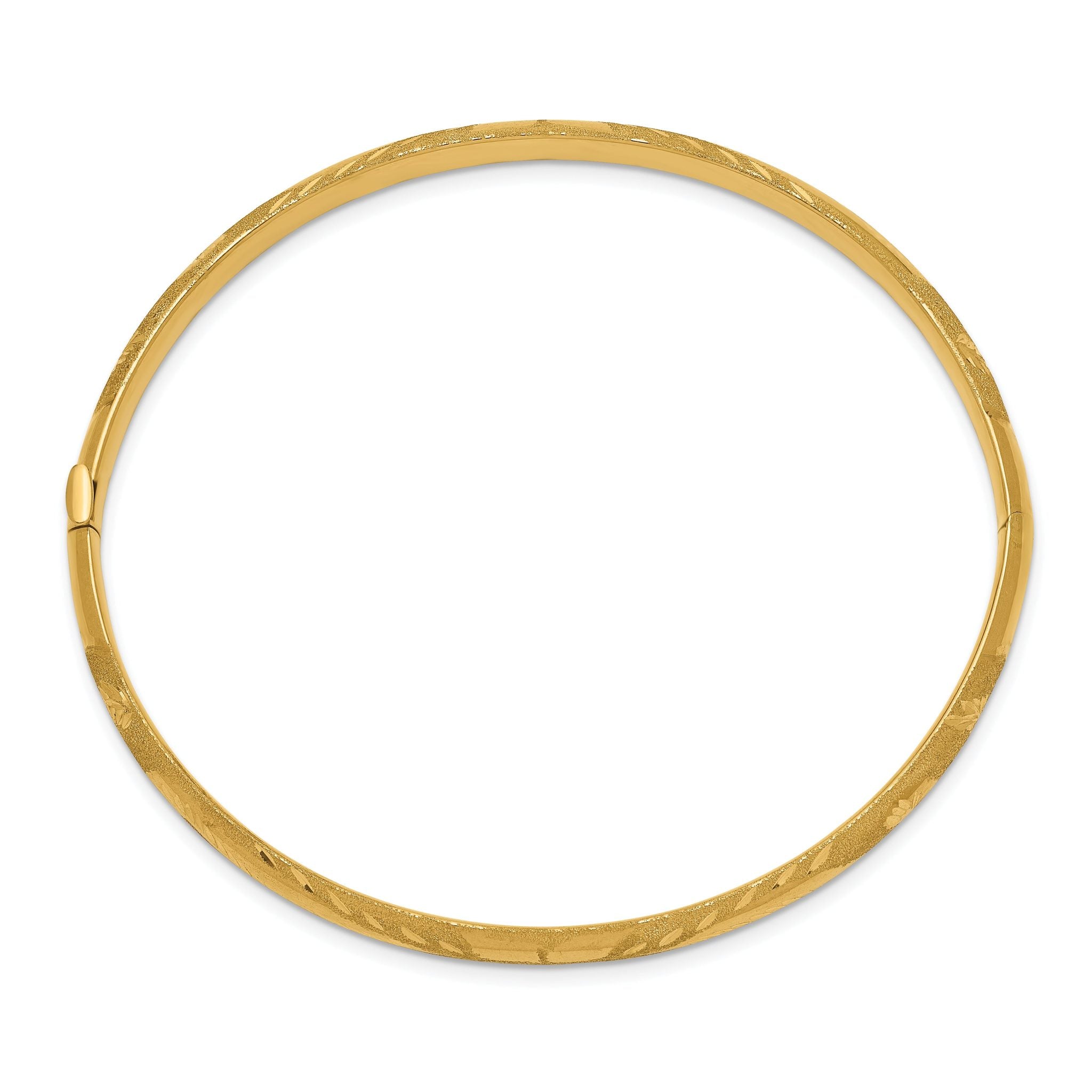 14k 3/16 Laser Cut Hinged Bangle Bracelet Secondary image