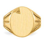 14k 14.0x16.0mm Open Back Diamond Mens Signet Ring Mounting (No Stone Included)