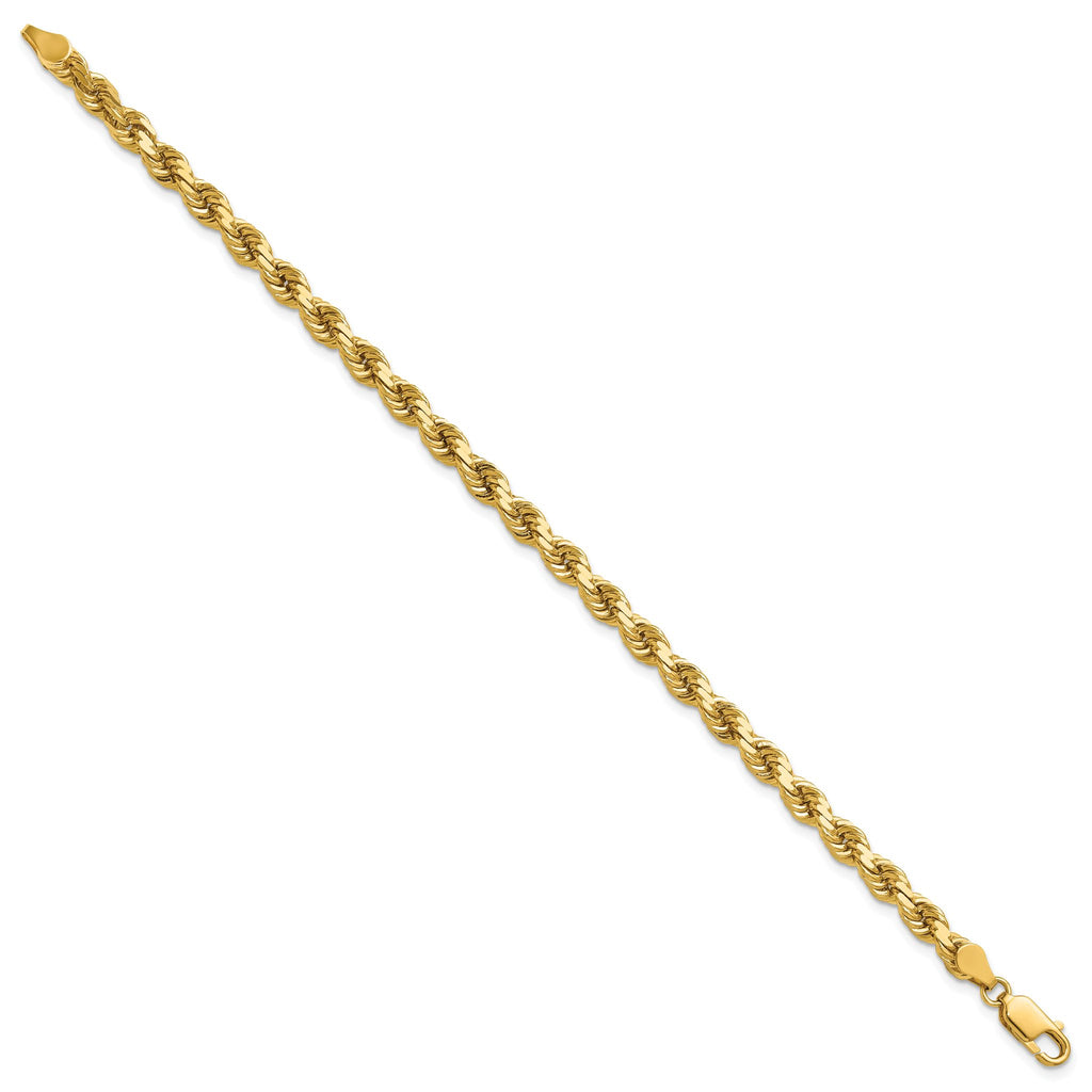 14K 7 inch 4.5mm Diamond-cut Rope with Lobster Clasp Chain