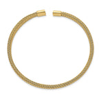 Stainless Steel Polished Yellow IP-plated 6mm Mesh Wire Cuff Bangle Bracelet for Women