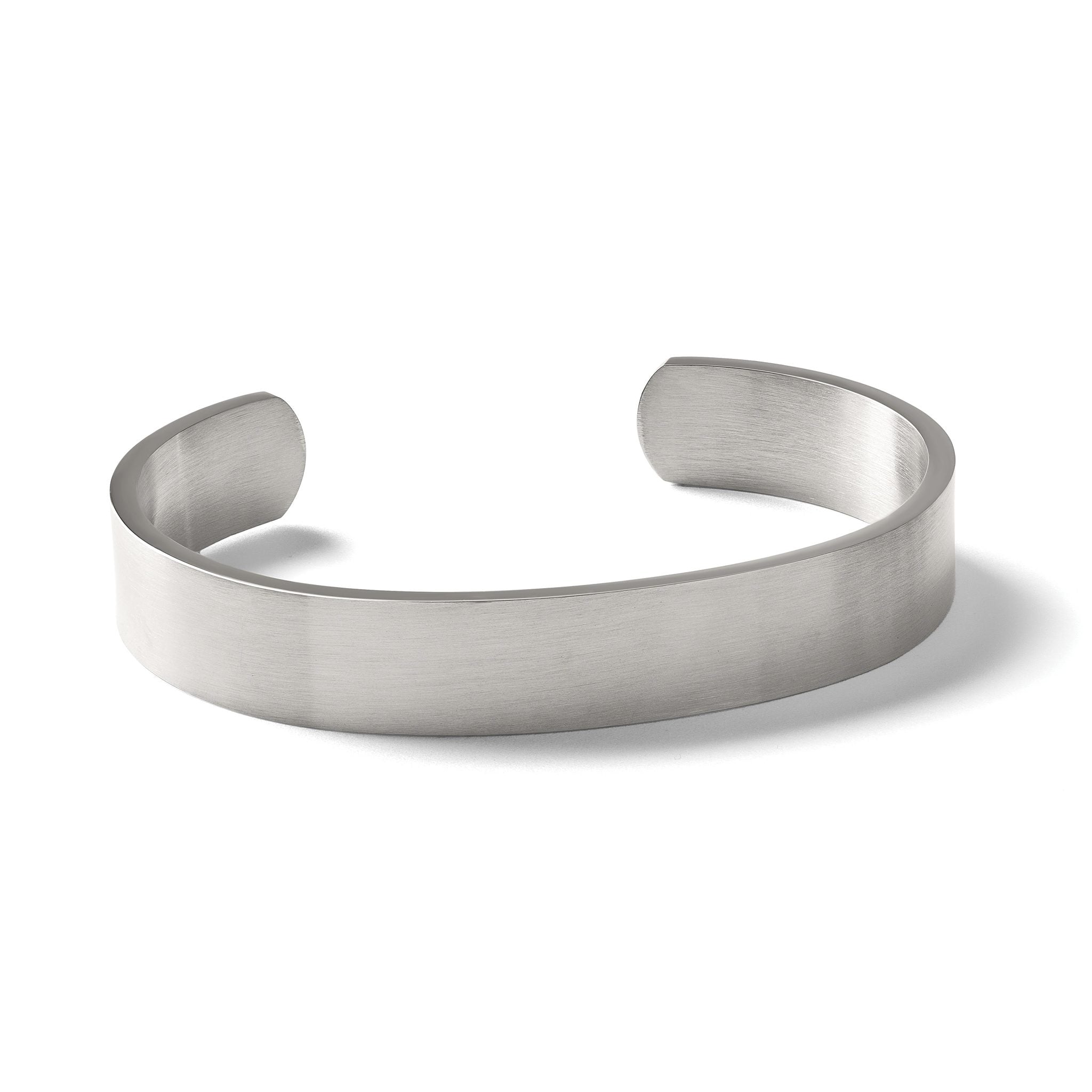 Stainless Steel Brushed 12mm Cuff Bangle Bracelet for Men