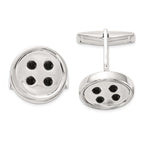 Sterling Silver Polished Onyx Cuff Links