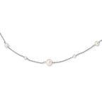 Sophia Jewelers Sterling Silver Cultured Pearl Necklace with Polished Finish