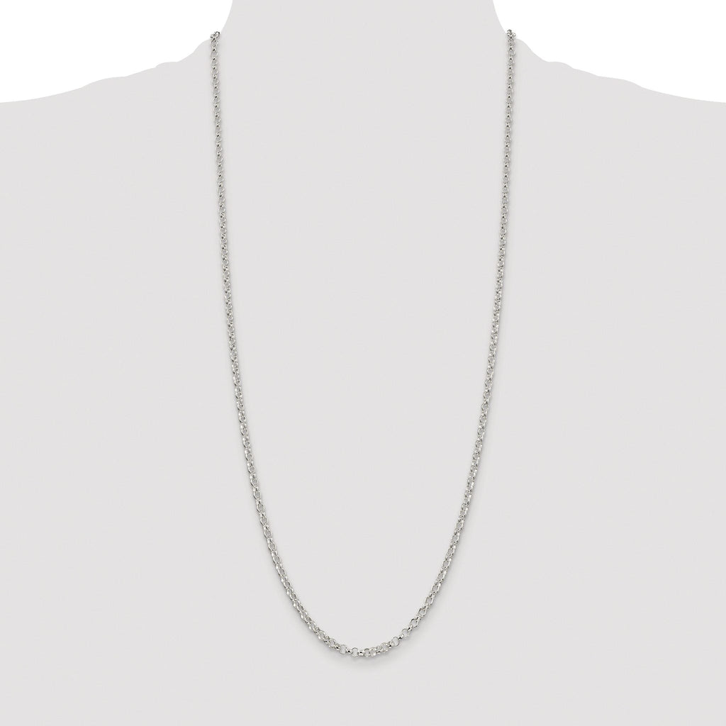 Rolo Chain Necklace in Sterling Silver, 3.5mm
