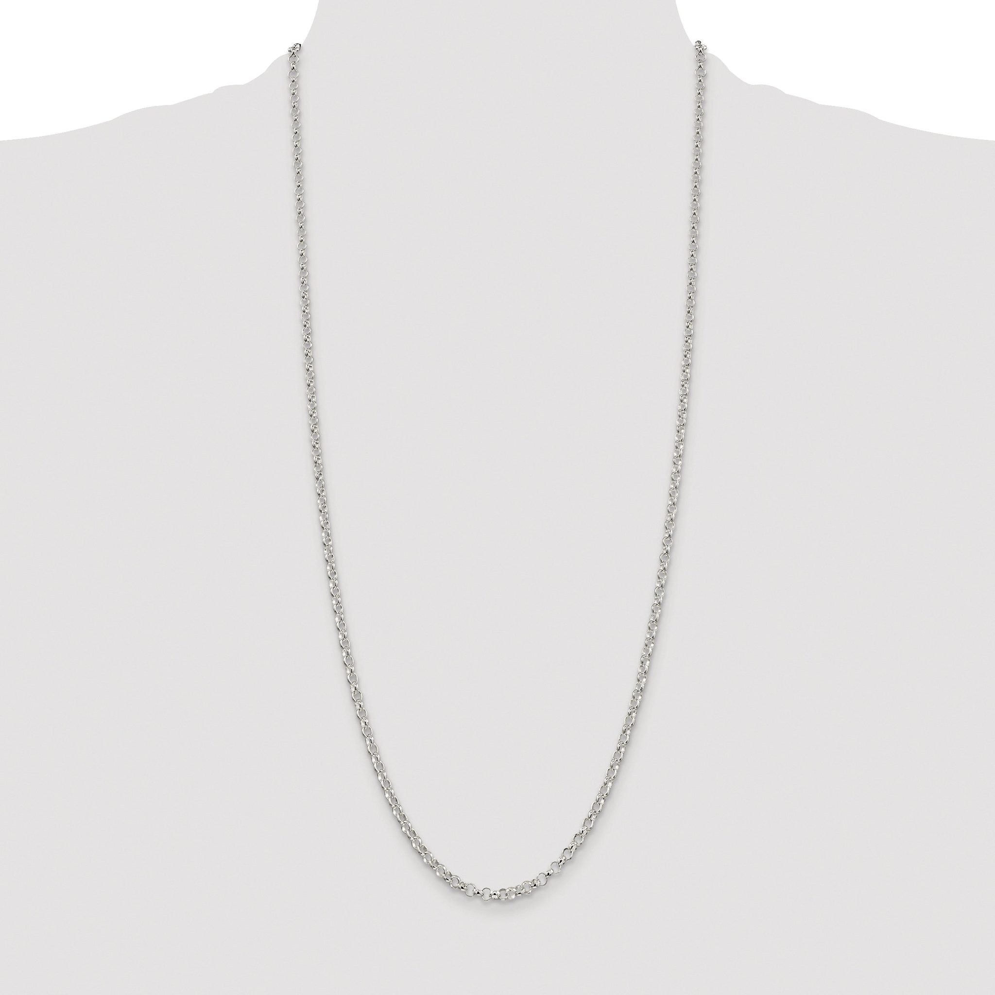 Rolo Chain Necklace in Sterling Silver, 3.5mm