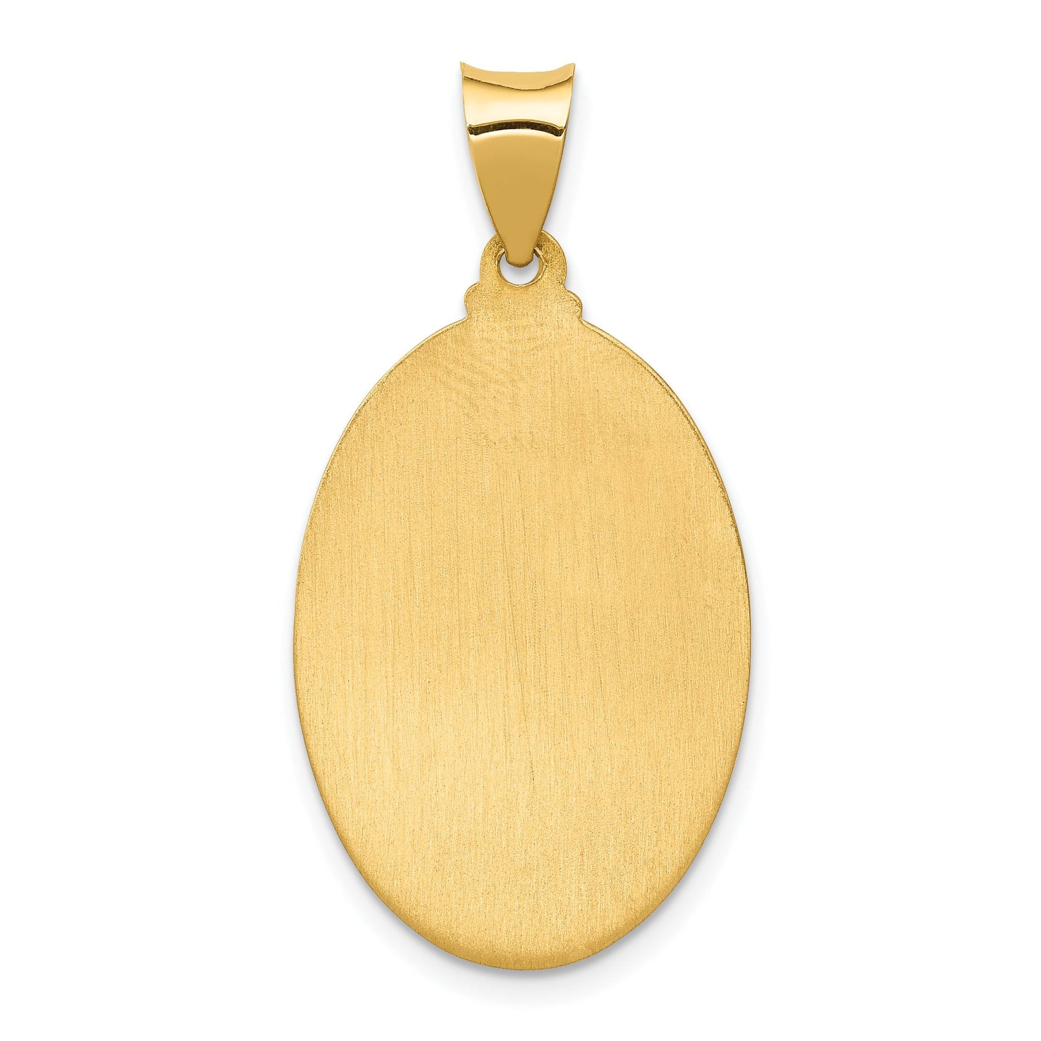 14K Polished and Satin St. Anthony Medal Hollow Pendant