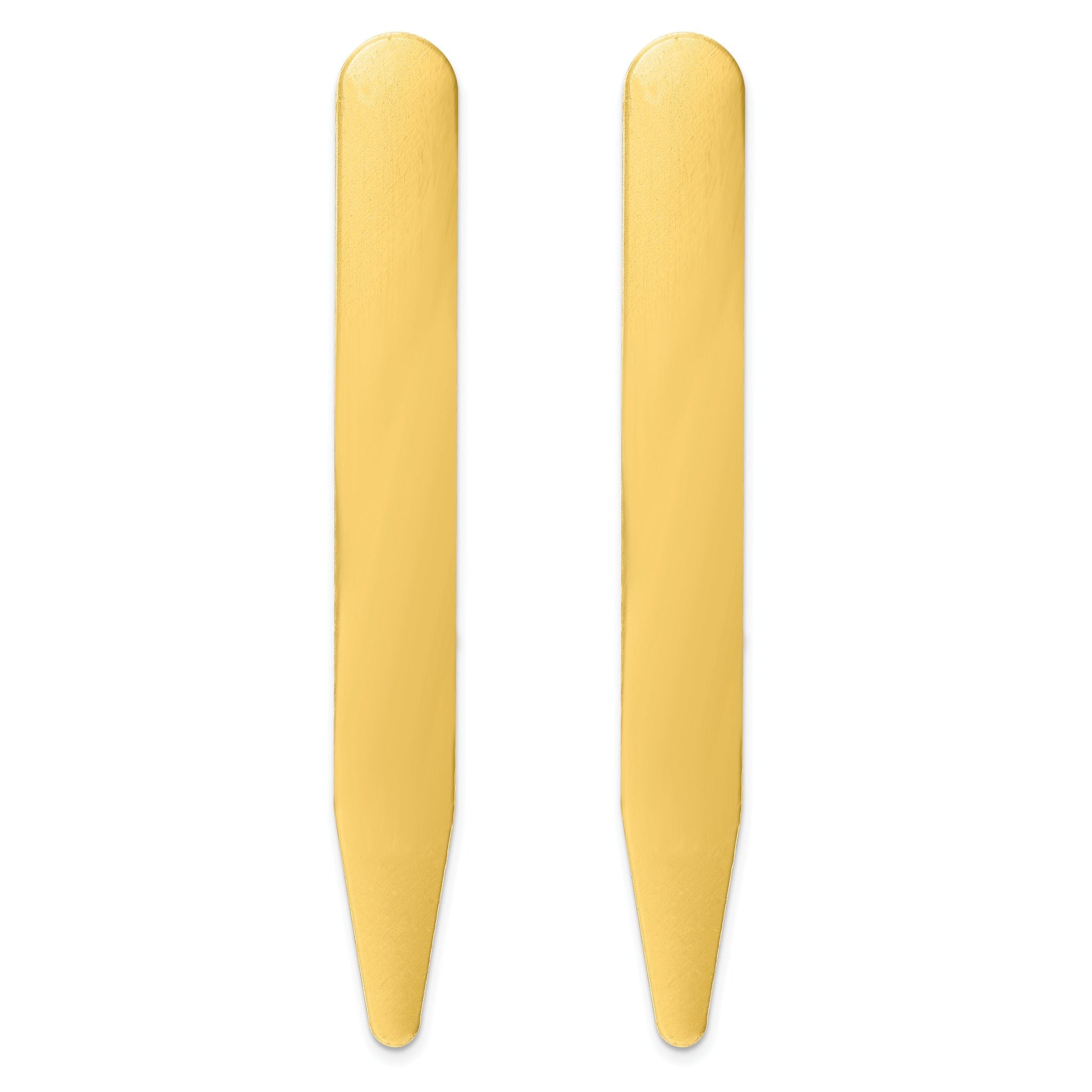 Kelly Waters Brass Pair of Two 3 inch Engravable Collar Stays Main image
