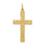 14K Gold Polished Nugget Cross Pendant with Textured Finish