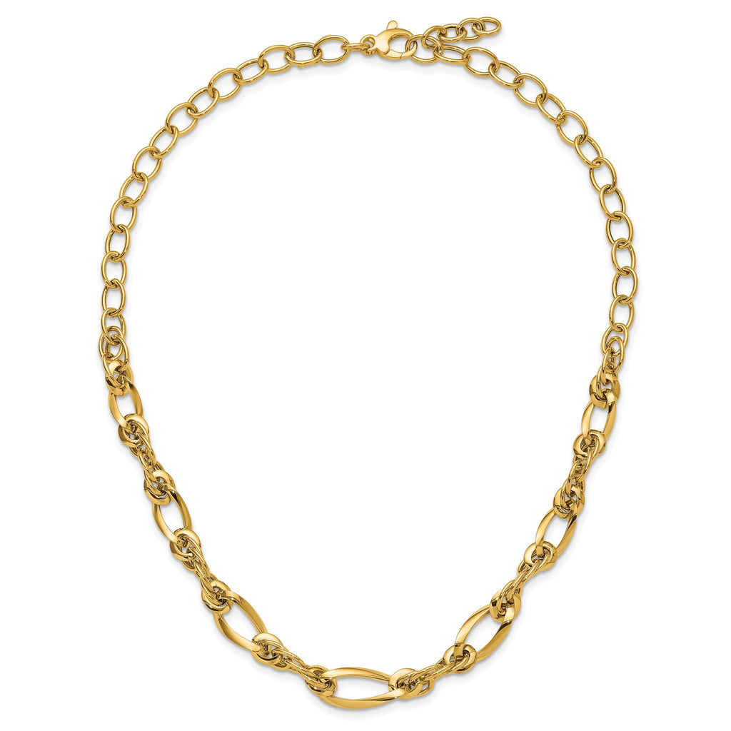Sophia Jewelers 14K Gold Polished Fancy Link 18in Women's Necklace