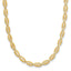 14K Polished and Textured Fancy Oval Link Necklace