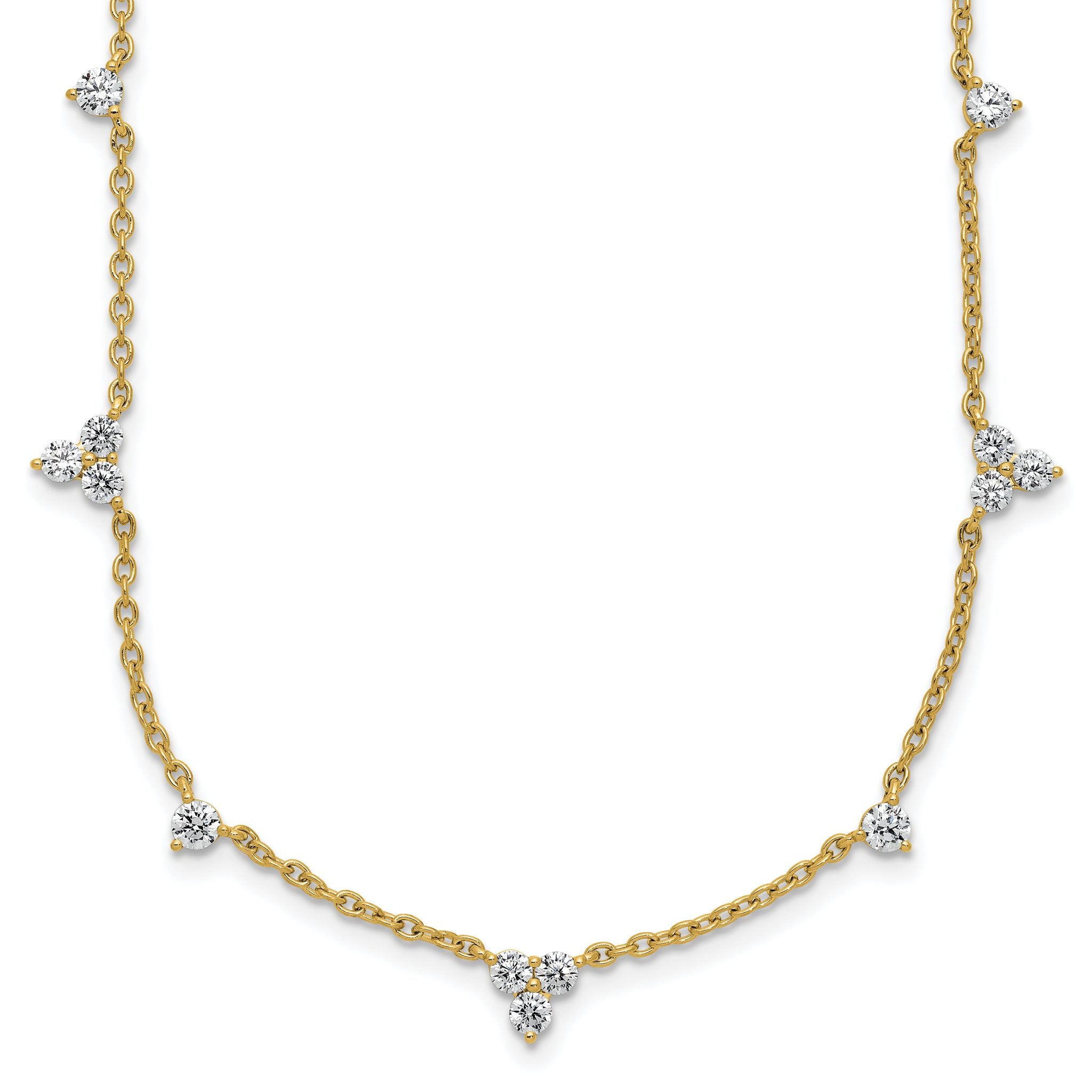 14k 1 3/4 carat Lab Grown Diamond VS/SI+ G+ Eleven Station 18 inch Necklace Main image