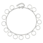Sterling Silver Dangle Circles Anklet