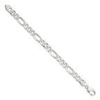 Sterling Silver 11.0mm PavÃ¢Â€Âš Flat Figaro Chain