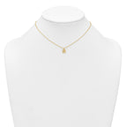Sterling Silver Gold-tone White CZ Butterfly Childrens 14 inch Necklace and Post Earrings Set
