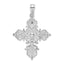 De-Ani Sterling Silver Rhodium-plated Polished and Textured Fleur de Lis Cross Pendant