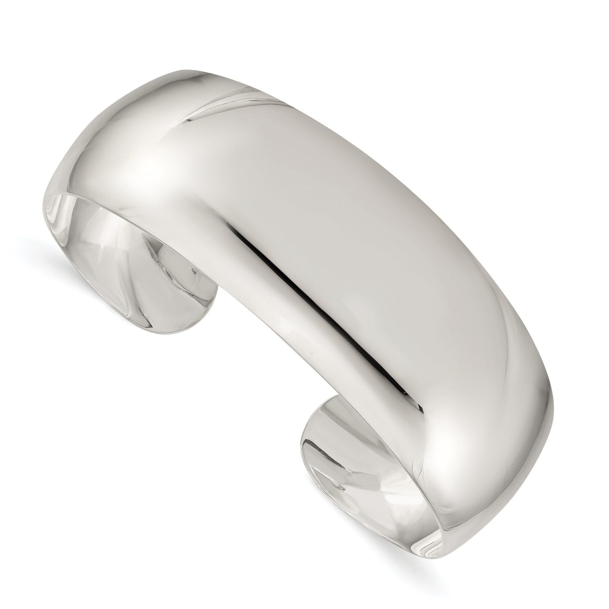 Sophia Jewelers Sterling Silver 925 Polished Cuff Bracelet Engravable