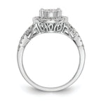 14k White Gold 3/4 carat Lab Grown Diamond VS/SI+ G+ Complete Cluster Engagement Ring