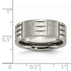 Notched Wedding Band in Titanium, 8mm