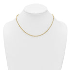 14k Polished 2.9mm Fancy Long and Short Paperclip Link 17 inch Necklace