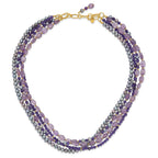 Sterling Silver Gold-plated Multi Stone Adj. 17in or 40in Necklace