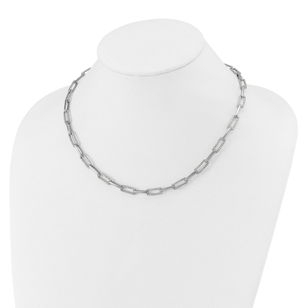 14k White Gold 3 3/4 carat Lab Grown Diamond VS/SI+ G+ 18 inch Fashion Paperclip Necklace