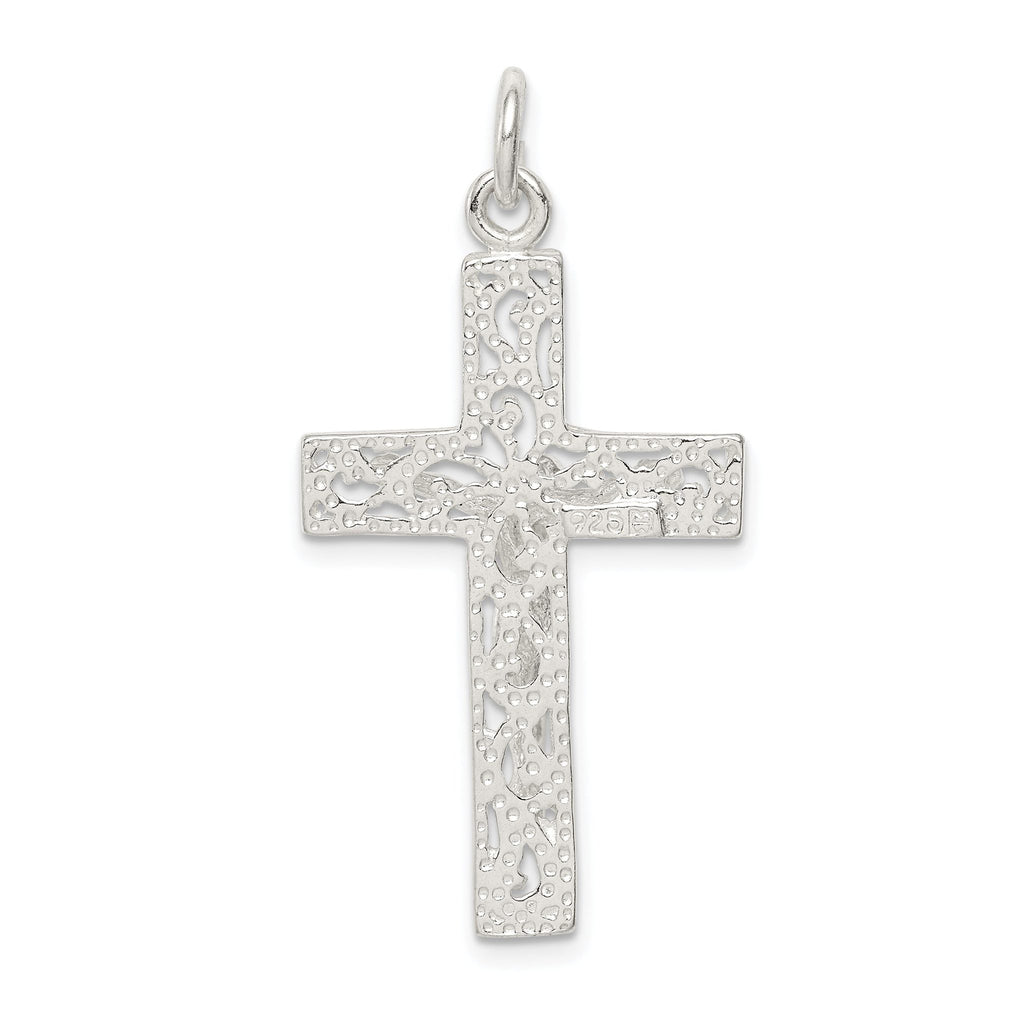 Sterling Silver 925 Crucifix Pendant with Polished Anti-Tarnish Finish