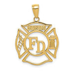 14K Gold Men's Shield Pendant with Polished Finish Solid Craft