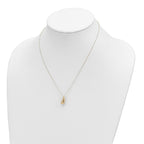 Sophia Jewelers 14K Gold Polished Teardrop Necklace with Elegant Rolo Chain