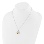 Sterling Silver Rhodium/Gold-tone Enameled Bee 18in Necklace