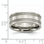 Grooved Wedding Band in Titanium, 8mm